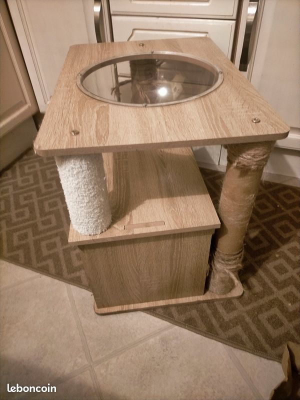 Arbre à chat niche en bois avec griffoir (image 5)