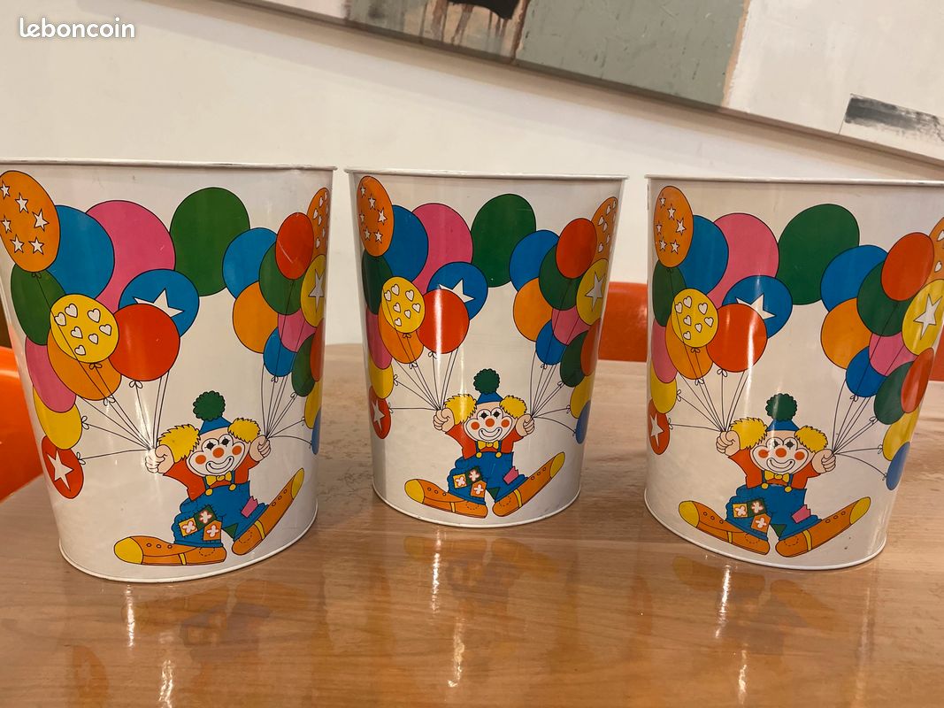 Poubelle de bureau, enfants vintage (image 1)