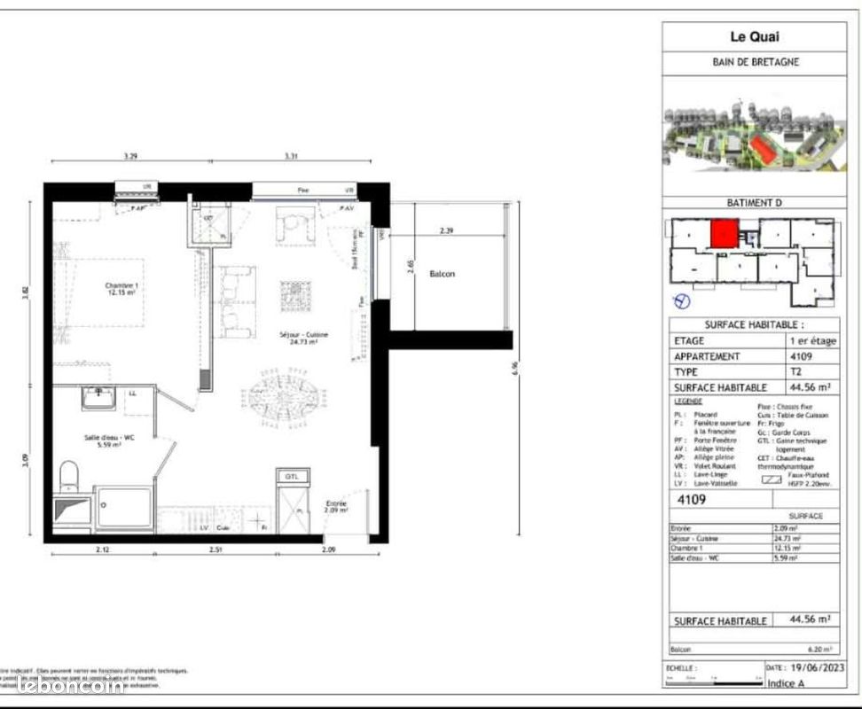 Appartement 2 pièces 45 m² · à Bain-de-Bretagne · 45 m² · 680 €/mois