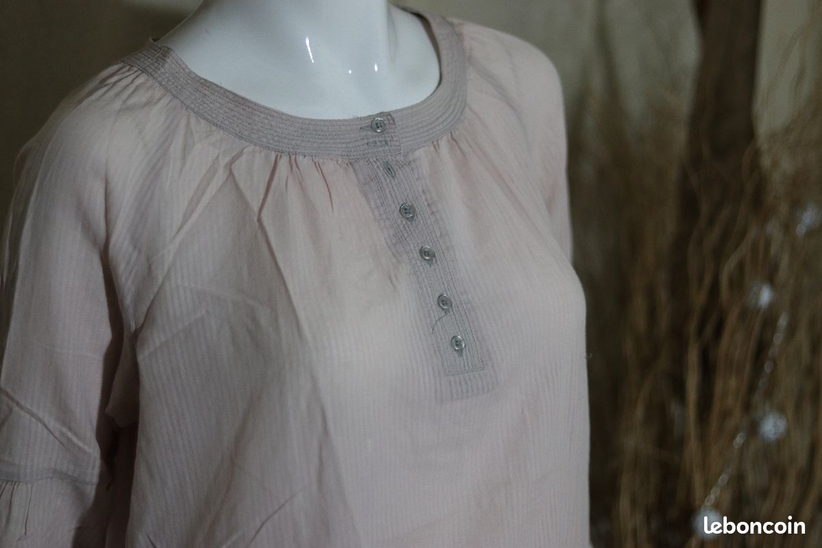 Blouse bouffante rose gris (image 9)