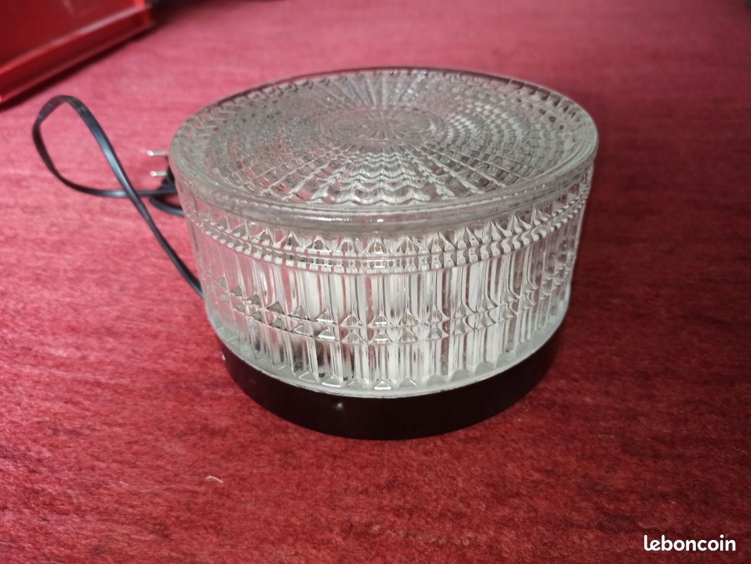 Magnifique lampe à poser type holophane - lampe à poser vintage - lampe prismatique (image 2)