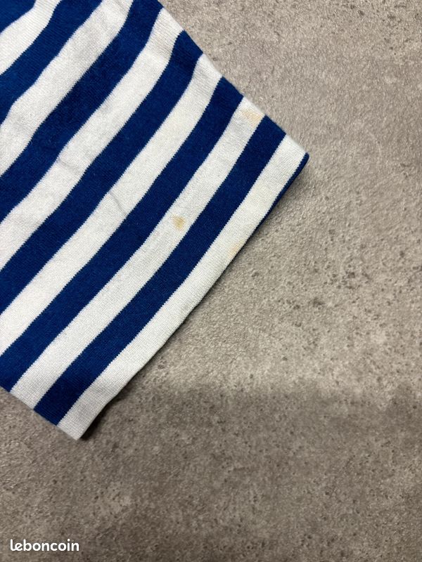 T-shirt manches longues / Longsleeve Comme Des Garçons marine et blanc à rayures | Taille M #SLCM498 (image 11)