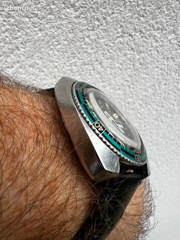 Montre De Plongée Mécanique Vintage HEURLUX - Boîtier 37 Mm, État Fonctionnel, Occasion