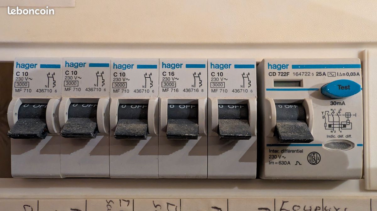 [A SAISIR] - Tableau électrique 2 voies 13 modules + disjoncteurs HAGER (image 2)