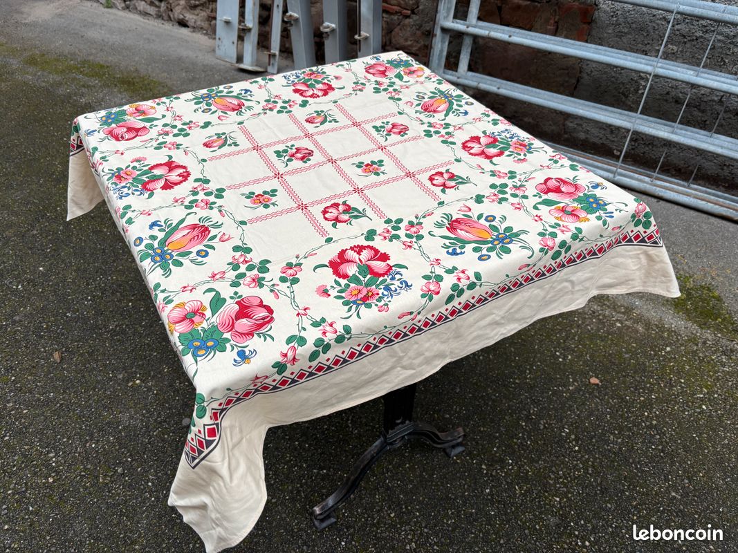 Nappe De Table Beauvillé En Coton - Forme Rectangulaire - Multicolore - Occasion