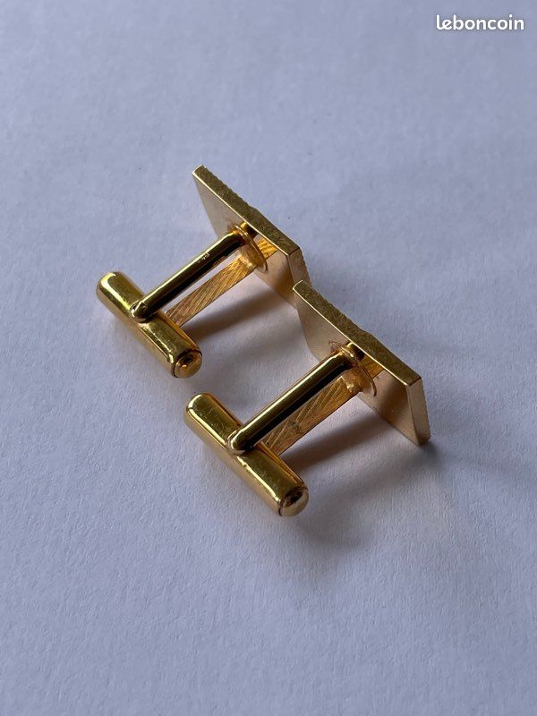 Boutons de manchette stratifiés en acier doré | En stock! | Lucleon