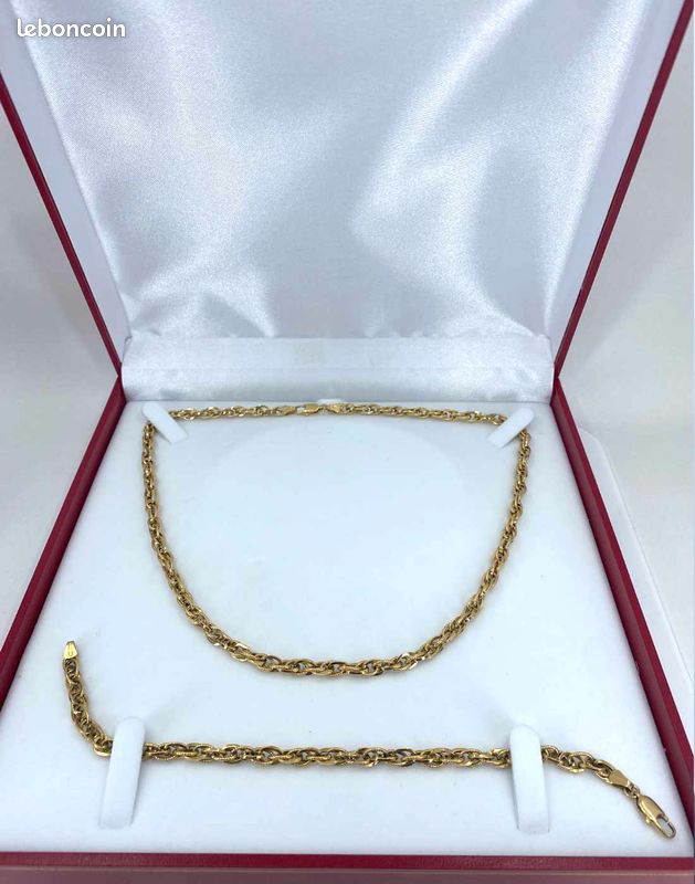 Parure Collier & Bracelet Mailles Or Jaune (image 5)