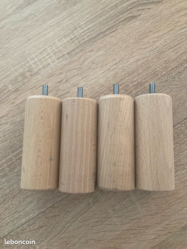 Pieds de lit en bois clair 12cm (image 1)