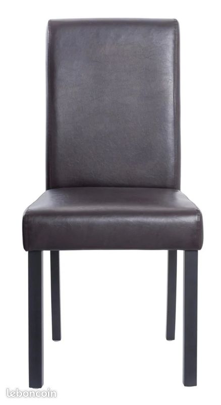 Duo de chaises en simili cuir marron (image 1)