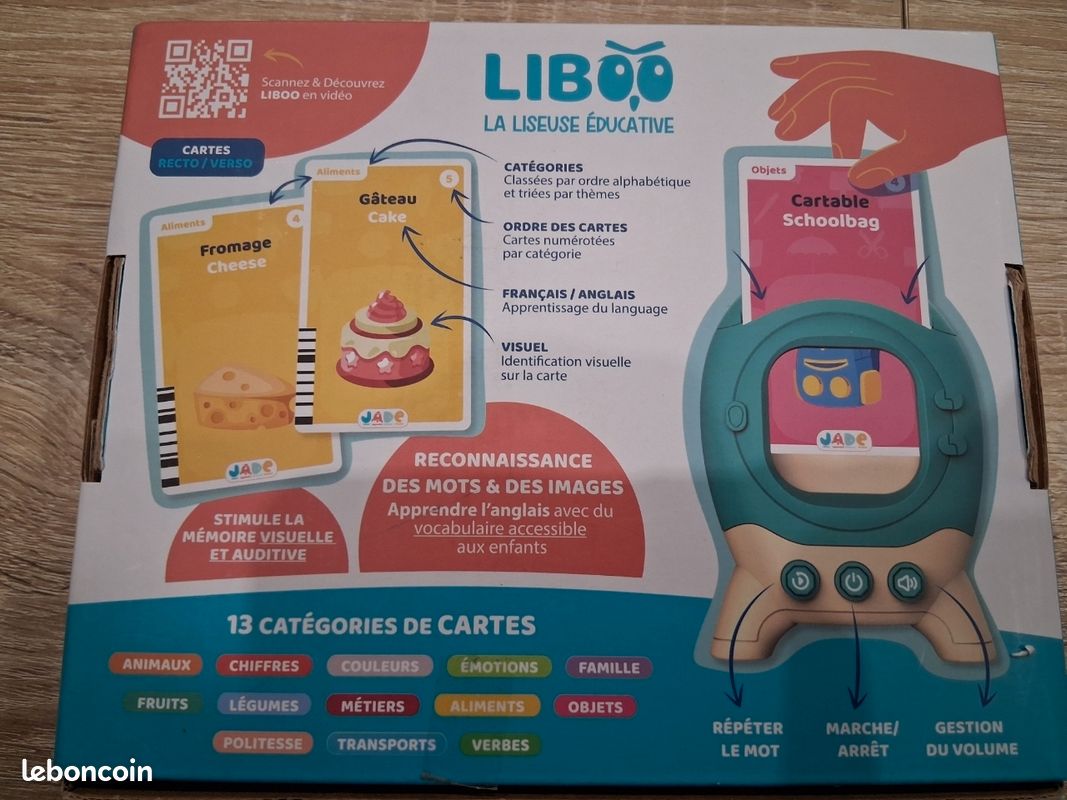 J.A.D.E Liseuse Liboo Français Anglais 240 Mots 141510 Jeu Educatif