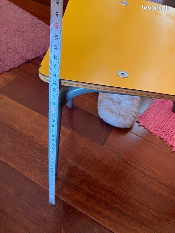 Chaise d écolier vintage jaune (image 4)