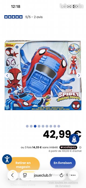 Figurine Spidey And His Amazing Friends - Arachno-bolide Avec Spidey - Marvel Neuf