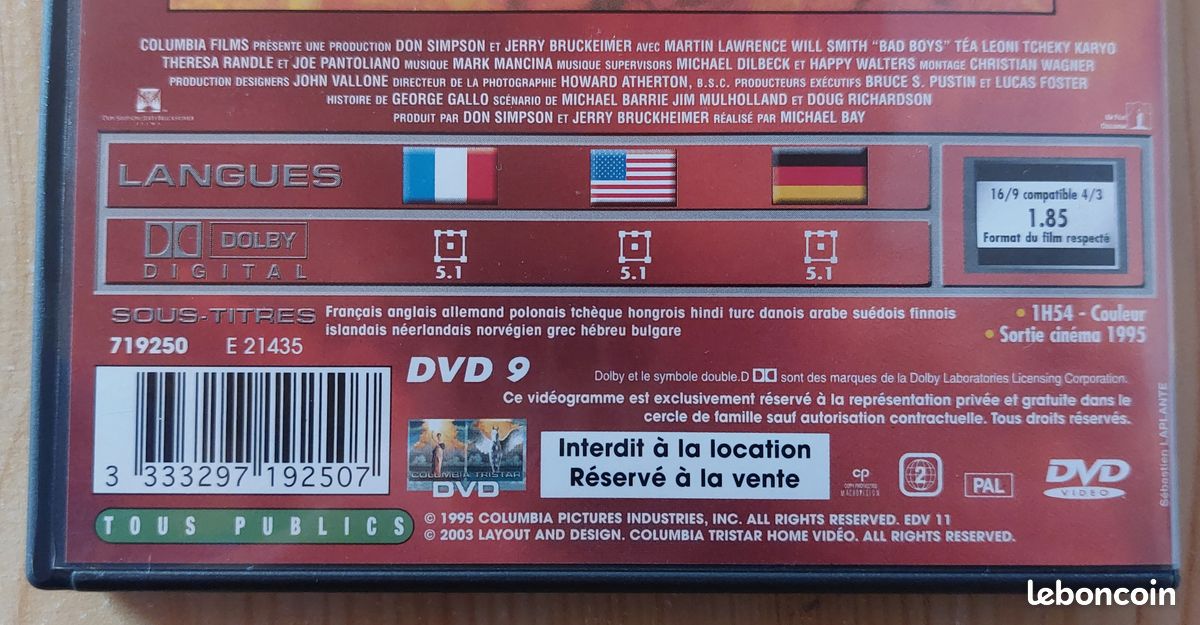 3 DVD des films "Bad Boys I et II" (image 4)