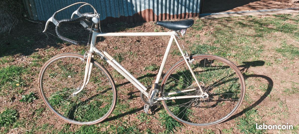 Ensemble Blanc Guidon/potence Vélo Course Peugeot Vintage Années 70/80 - Aluminium