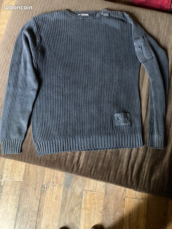Pull coton Cerrer anthracite cotelé XL (image 3)