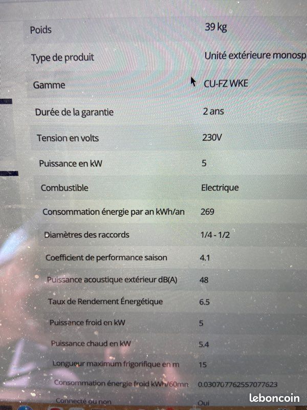 Unité extérieur Monosplit CU-FZ50WKE (image 3)