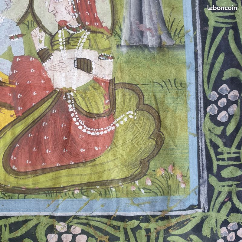 Peinture sur soie inde d'occasion - Décoration