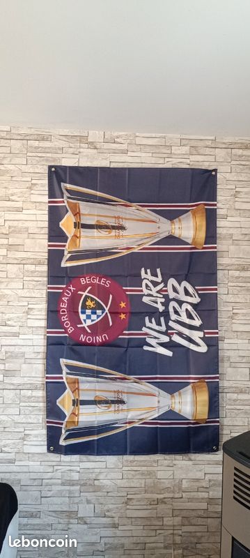 Drapeau UBB Union bordeaux Bègles taille 90 cm par 150 cm neuf (image 11)