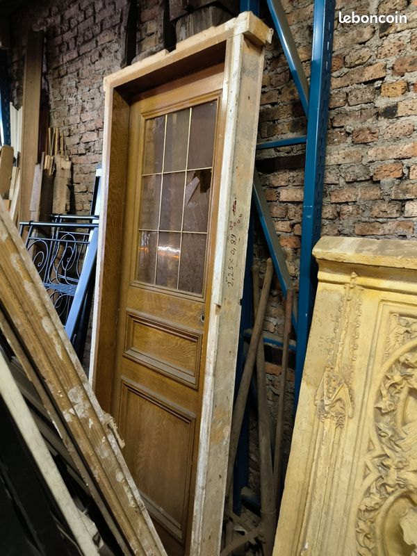 Porte vitrée avec bâti - porte H.217cm x L.75cm (avec bâti : H.225cm x L.89cm) (image 2)