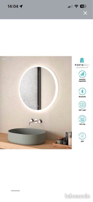 Miroir led Bluetooth salle de bain (image 2)