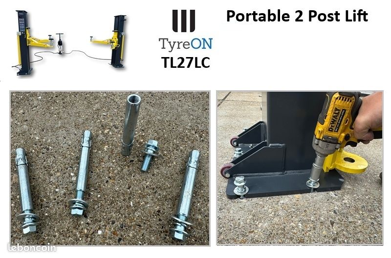 Pont élévateur 2 colonnes mobile, capacité 2700 kg - 220V - Hauteur de levage 140 cm – Facile à (dé)monter (image 9)