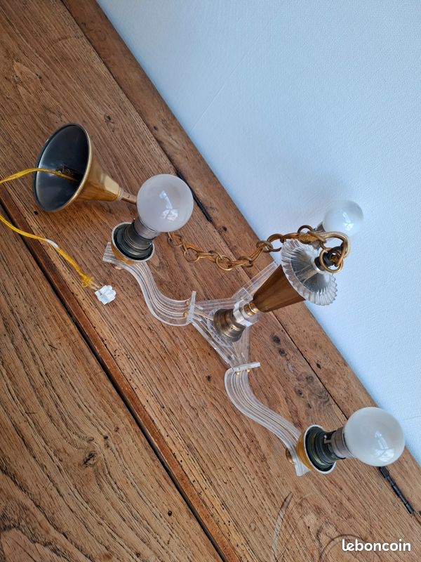Lustre ancien année 70 en plastique transparent (image 6)