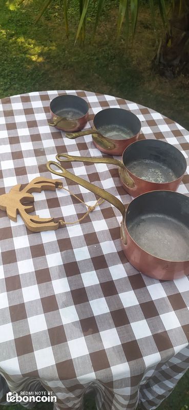 Lot de 4 casseroles en cuivre pour décoration (image 1)