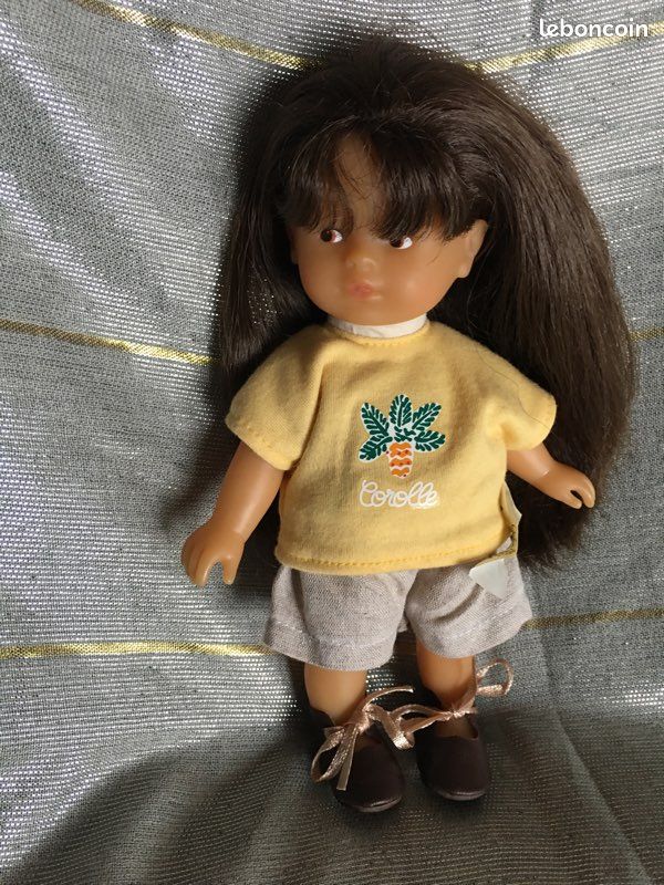 Vintage Poupée COROLLE 1994 petite fille brune cheveux long