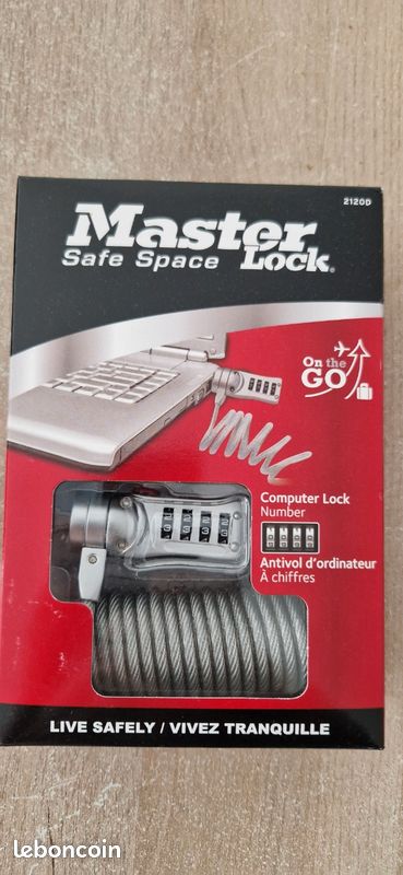 Antivol Câble Avec Cadenas Pour Ordinateur Portable - Générique Neuf Sous Blister