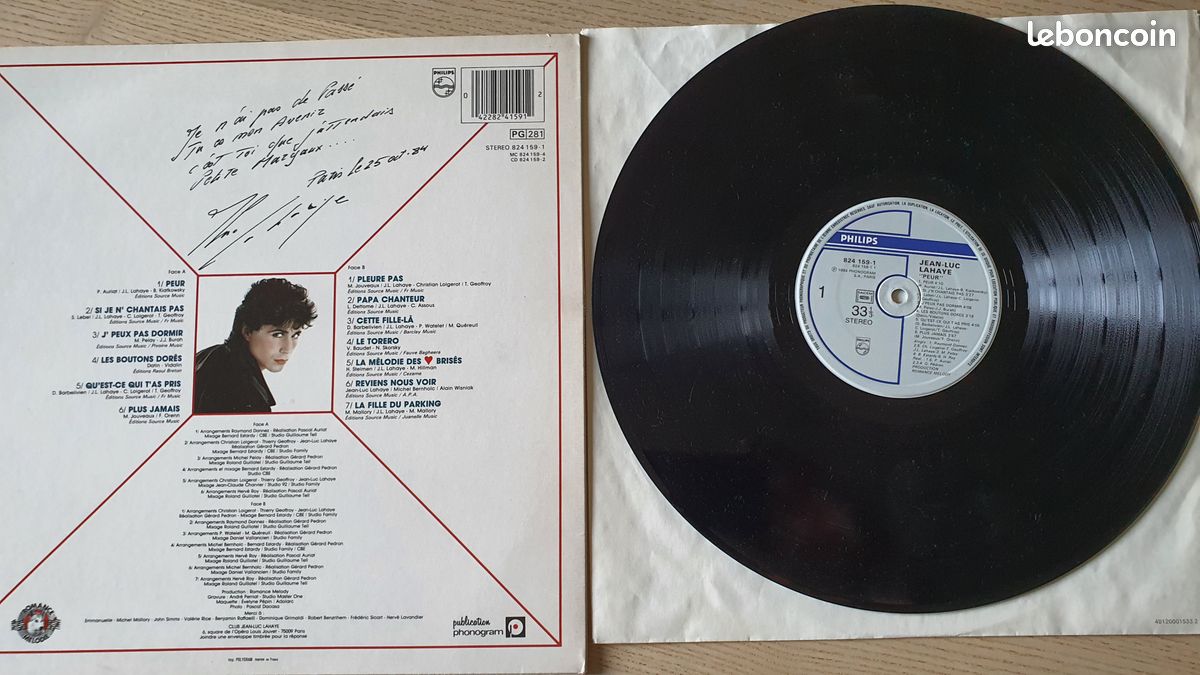Lot de 3 vinyls 45t/33t - Jean-luc Lahaye - Peur / Papa chanteur (image 7)