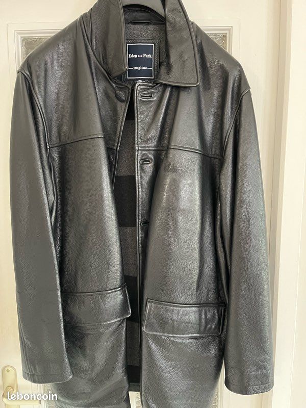 Veste Eden Park - Taille 52 - Noir Et Gris - Laine - Style Sport - Occasion Parfait état