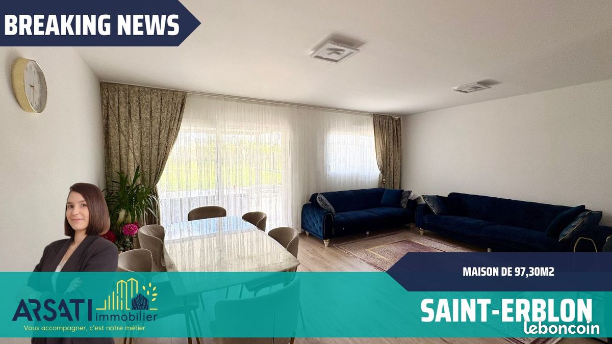 Maison 4 pièces 97 m² · à Saint-Erblon · 97 m² · 1 300 €/mois
