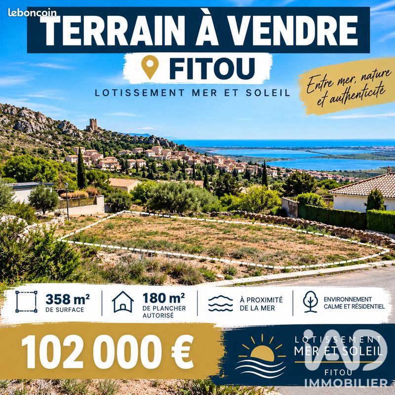 Terrain 358 m² · à Fitou · 358 m² · 102 000 €