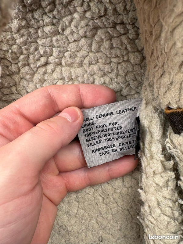 Veste en cuir véritable Wilsons Leather doublée sherpa – Taille L (image 10)