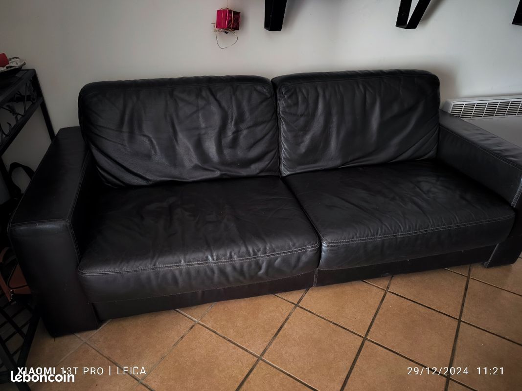Canapé cuir (image 1)