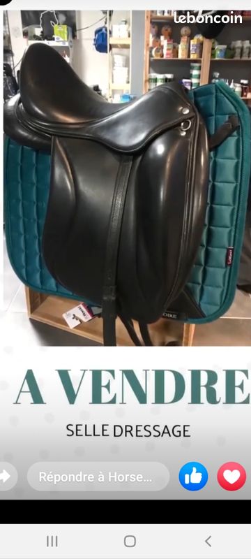 Nouveau mono-rabat de dressage en cuir anglais, selle à