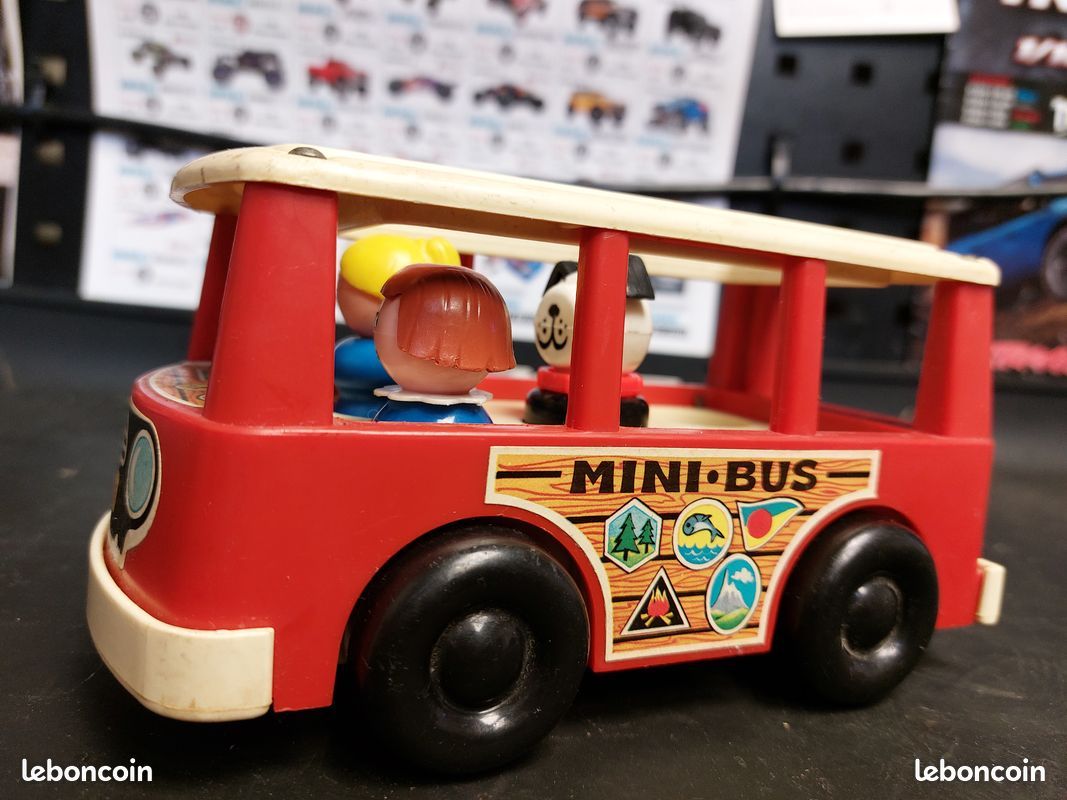 Mini Bus Fisher-Price 1969 Little People – Jouet Vintage En Plastique, Occasion