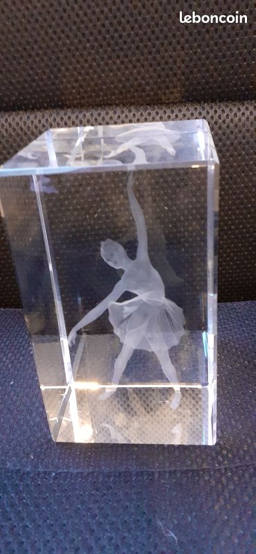 Magnifique bloc de verre gravé (image 1)