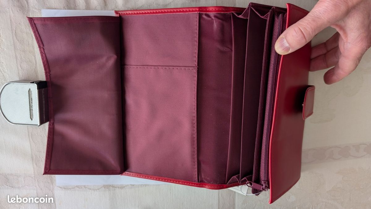 Portefeuille rouge 3 en 1, porte-cartes, porte-monnaie, portefeuille (image 5)