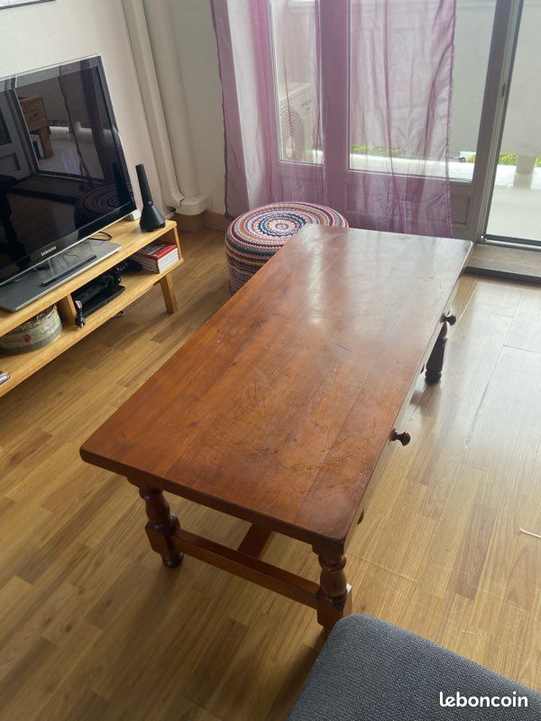 Table basse bois massif (image 1)
