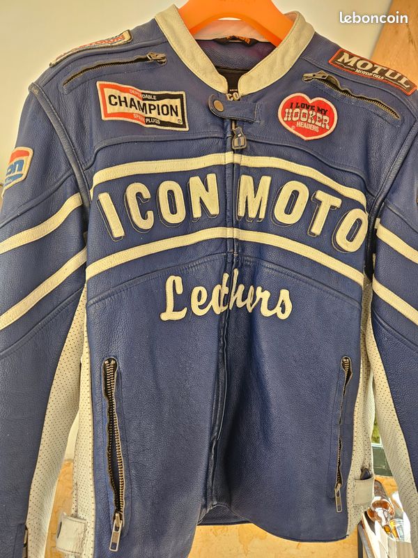 Leather Jacket Veste Moto Icon Veste Cuir Icon Moto Homme