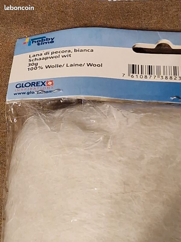 Bôme a neige billes de polystyrène et laine blanche (image 2)