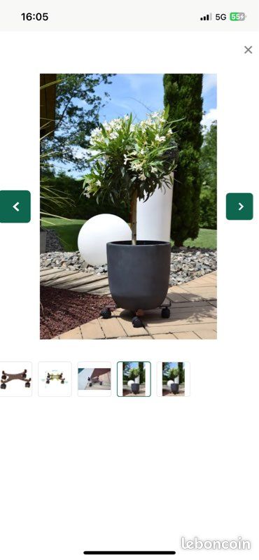 Lot De 2 Bacs à Plantes Avec Roulettes - Support 50kg Blanc Avec Réservoir D'Eau