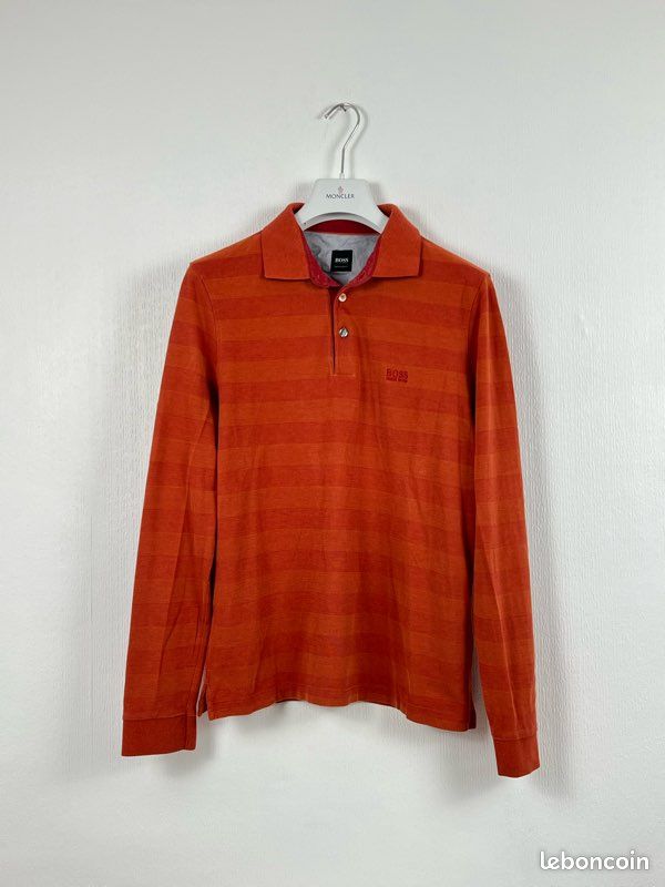 Chemise Homme Hugo Boss Orange à Manches Longues - Rayée Ciel/blanc, Taille L, Occasion Très Bon état