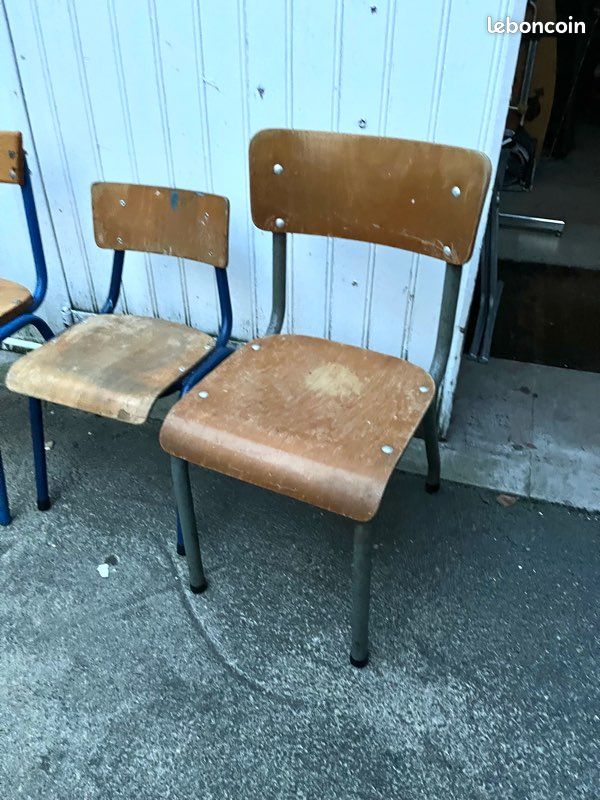 Lot de 3 chaises enfants , école, industrielle (image 3)