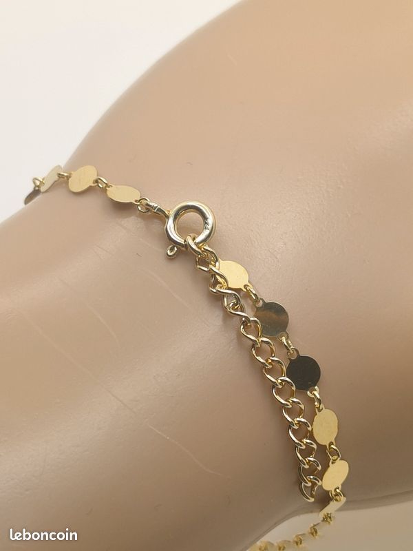 Bracelet Femme Argent Plaqué Or – Chaîne Thanina Bijoux – Neuf Avec Étiquettes