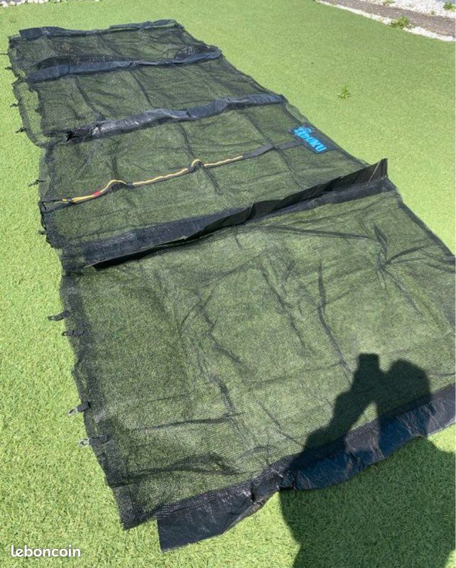 KIDUKU Filet De Sécurité Remplacement Trampoline – Ø 244 à 427 Cm – Hauteur 180 Cm – Fermeture Éclair & Mousquetons