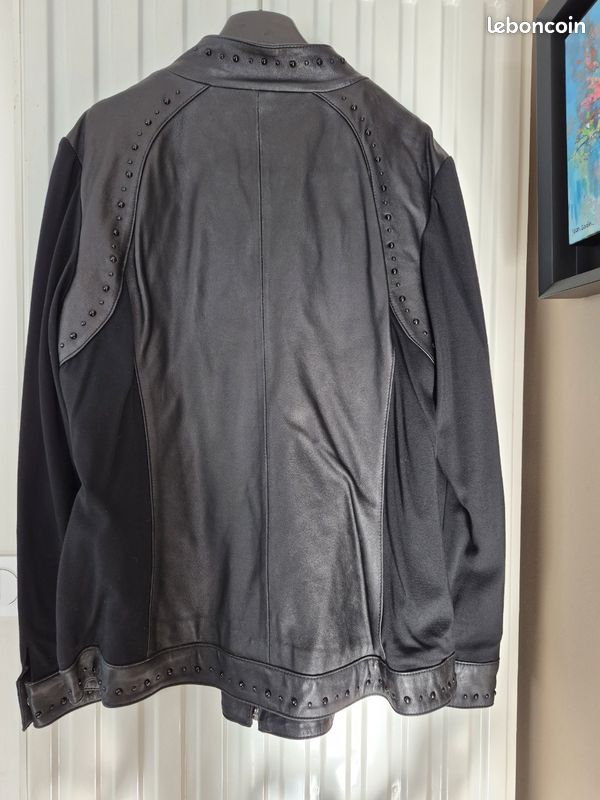 Vends blouson cuir noir femme marina sport (image 2)
