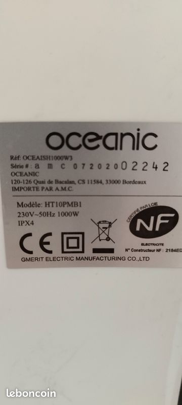 Chauffage marque océanic et thermostat intégré (image 1)