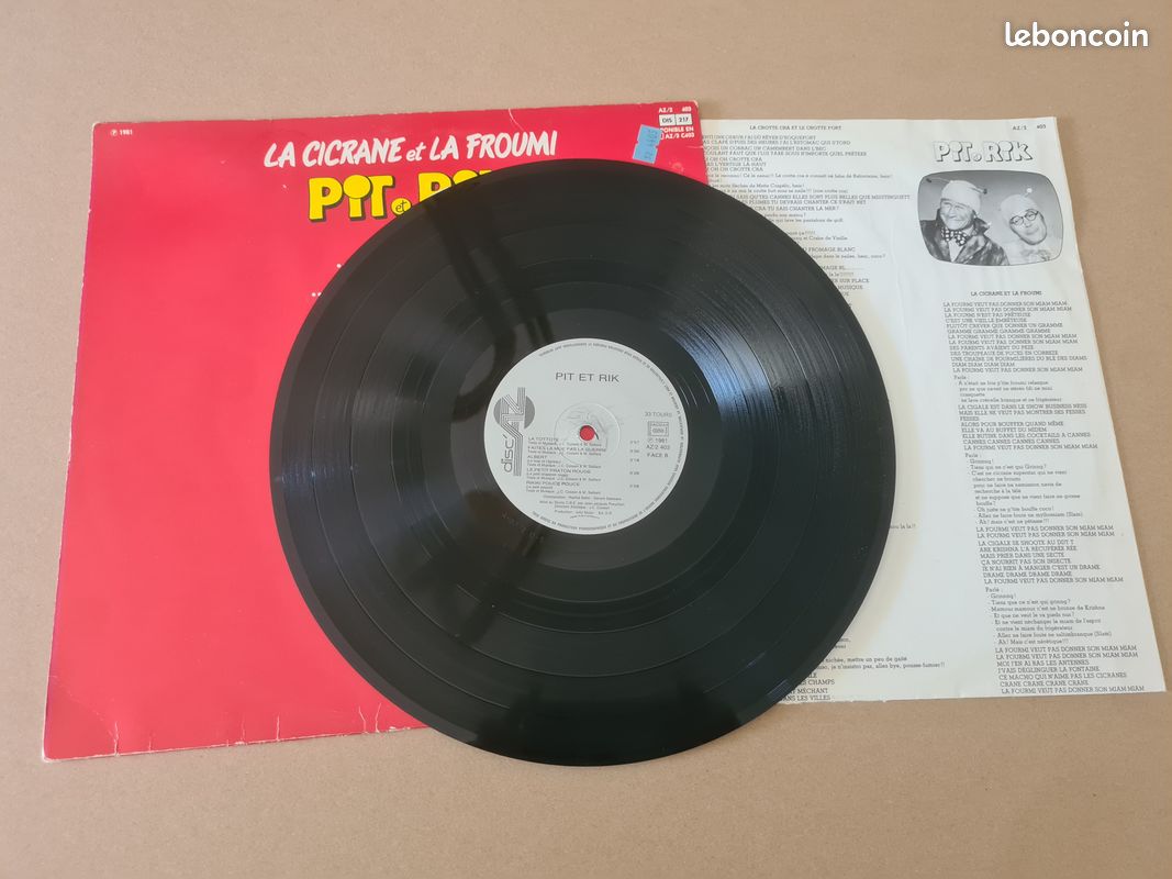 Vinyle Original de 1981 Pit et Rik La Cicrane et la Froumi (image 2)